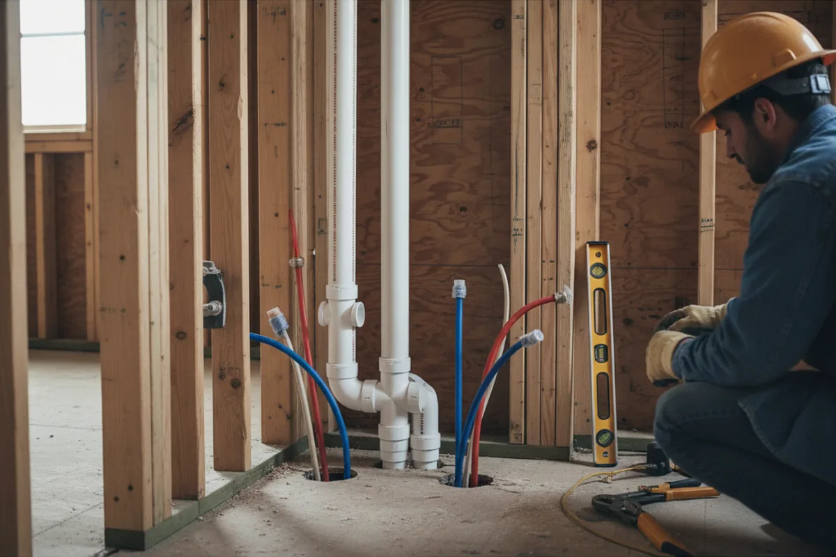 Drain and supply rough-in during Toilet Repair and Installation in Bainbridge
